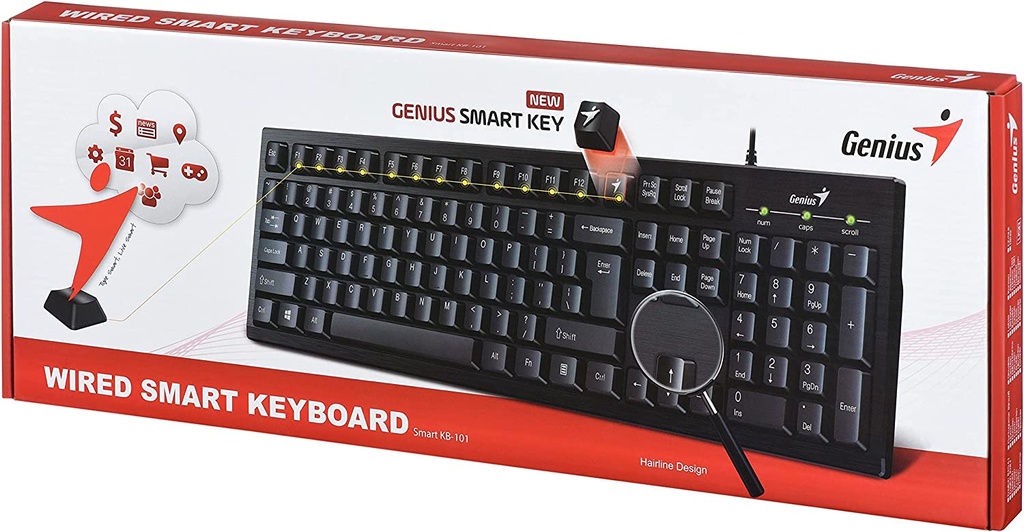 جينيس لوحة مفاتيح ذكية usb طراز KB-126 أسود