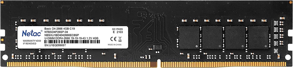 NETAC RAM BASIC DDR4–2666 4G C19