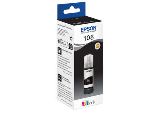 Epson 108 Eco Black Ink BOTTLE 70ML C13T09C14A