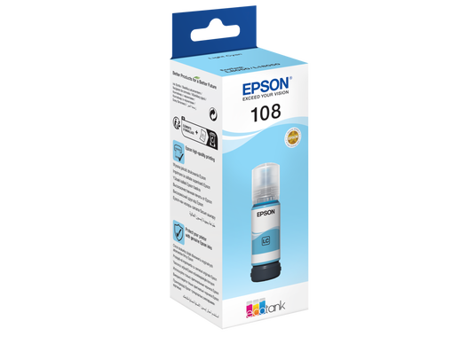 Epson 108 Eco Light Cyan Ink BOTTLE 70ML C13T09C54