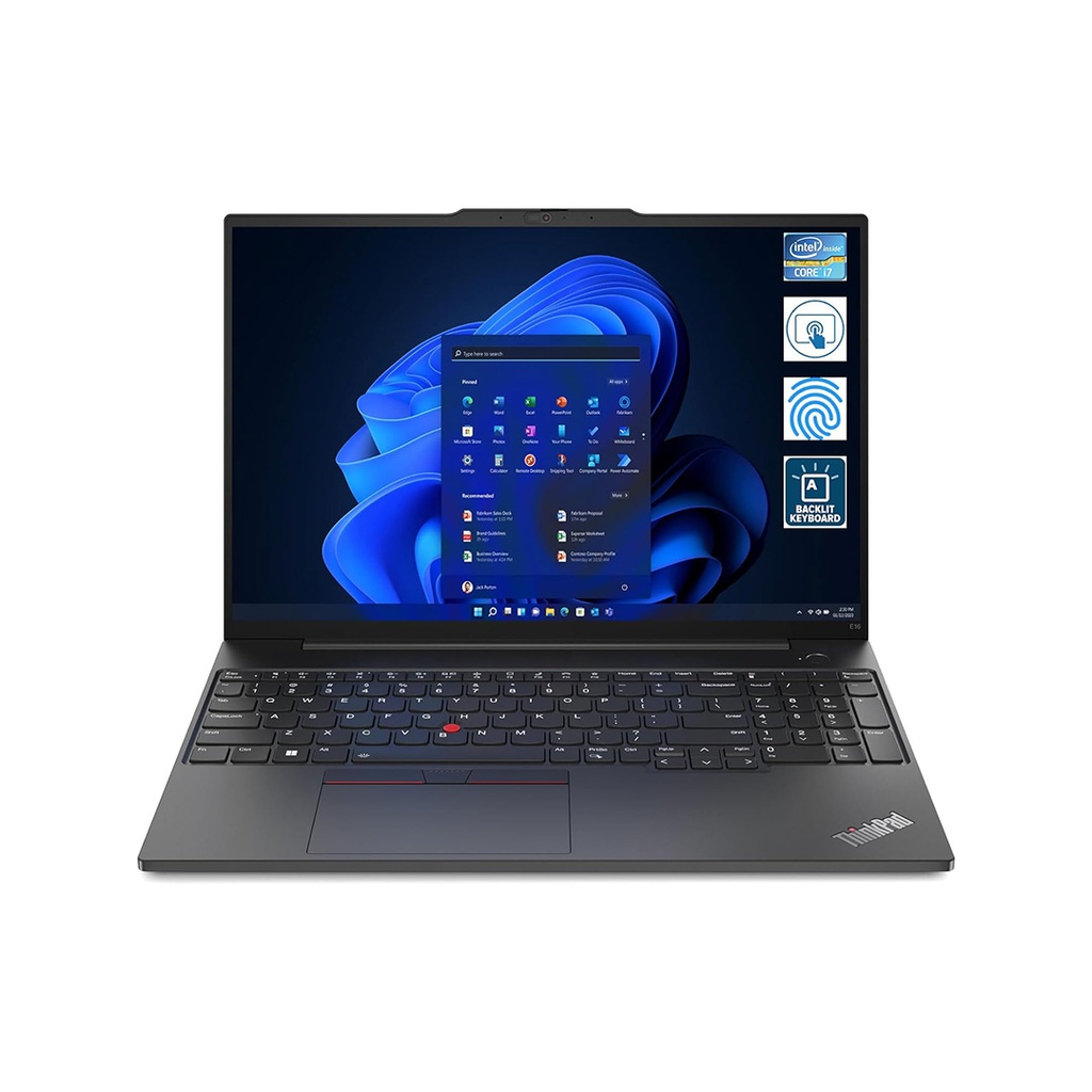 Lenovo Thinkpad E16 Laptop Processor Core i5-1335U, 8GB RAM, 512GB SSD, Intel Iris Xe Graphics, Fingerprint Reader, 16" WUXGA 1920 X 1200, English Keyboard, DOS