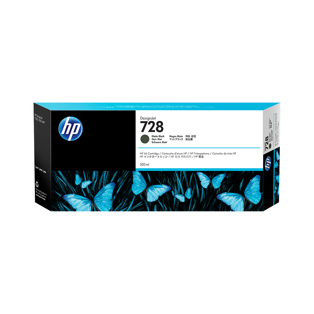 HP 728 300-ml Black DesignJet Ink Cartridge