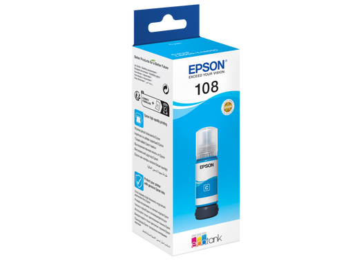Epson 108 Eco Cyan Ink BOTTLE 70ML C13T09C24A 