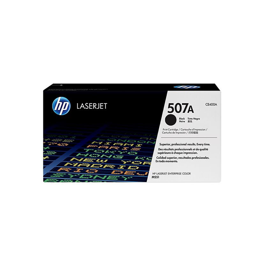 HP 507A Black Original LaserJet Toner Cartridge, CE400A