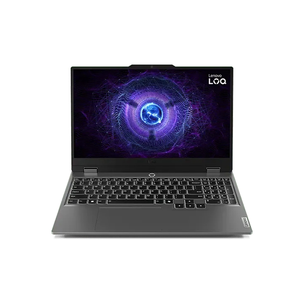 لاب توب لينوفو LOQ 15IRX9 للألعاب، معالج Intel Core i5–12450HX، وذاكرة وصول عشوائي 12 جيجابايت، ومحرك أقراص SSD سعة 512 جيجابايت، وبطاقة رسومات NVIDIA GeForce 4GB RTX 2050، وشاشة 15.6 بوصة FHD بدقة 1920x1080، ولوحة مفاتيح بنظام التشغيل دوس - رمادي